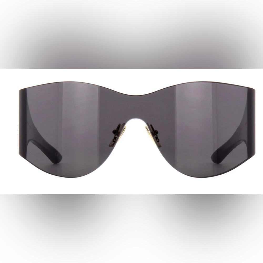 ***SOLD*** NEW Balenciaga BB0122S Black Crystal Logo Shield Sunglasses